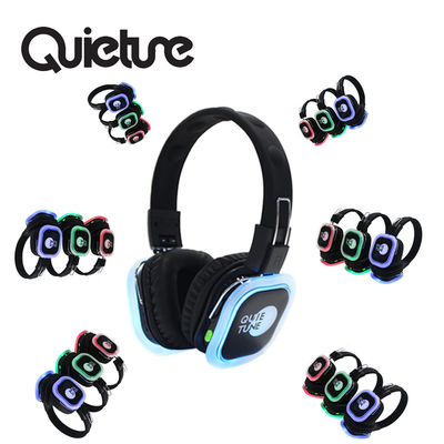 Foldable Silent Silent Disco Headphones F39 600 Mah Battery LED Headband Disco Headphones For Party